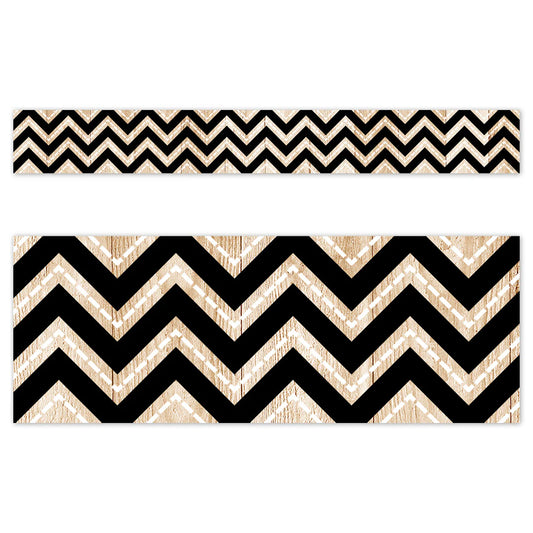 Black and Wood Chevron EZ Border