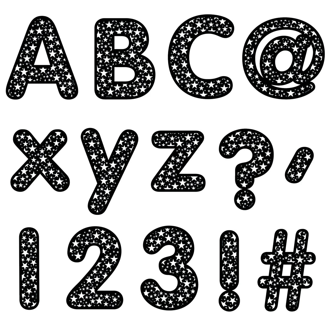 Stars on Black Designer Letters