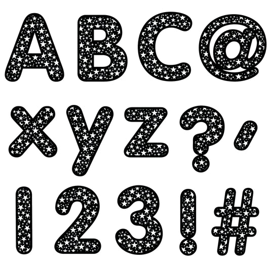 Stars on Black Designer Letters