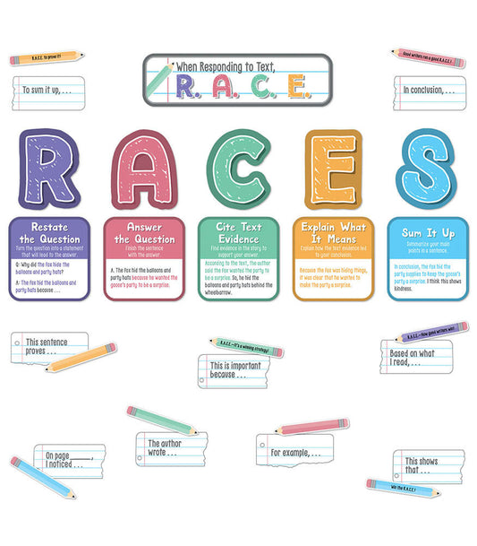 R.A.C.E. Writing Strategy Bulletin Board Set Grade 3-8