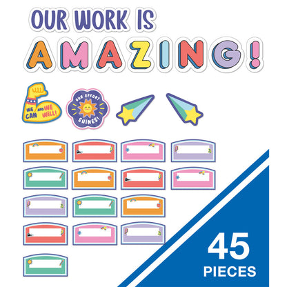 We Stick Together Our Work Is Amazing Pre-punched Bulletin Board Set