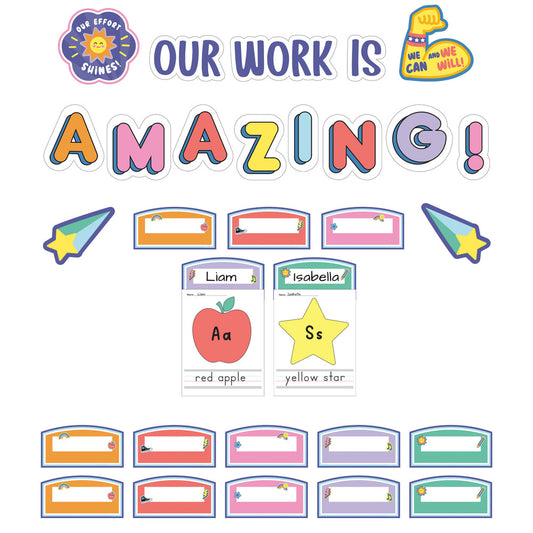 We Stick Together Our Work Is Amazing Pre-punched Bulletin Board Set