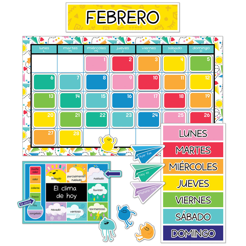 Happy Place Spanish Calendar Bulletin Board Set