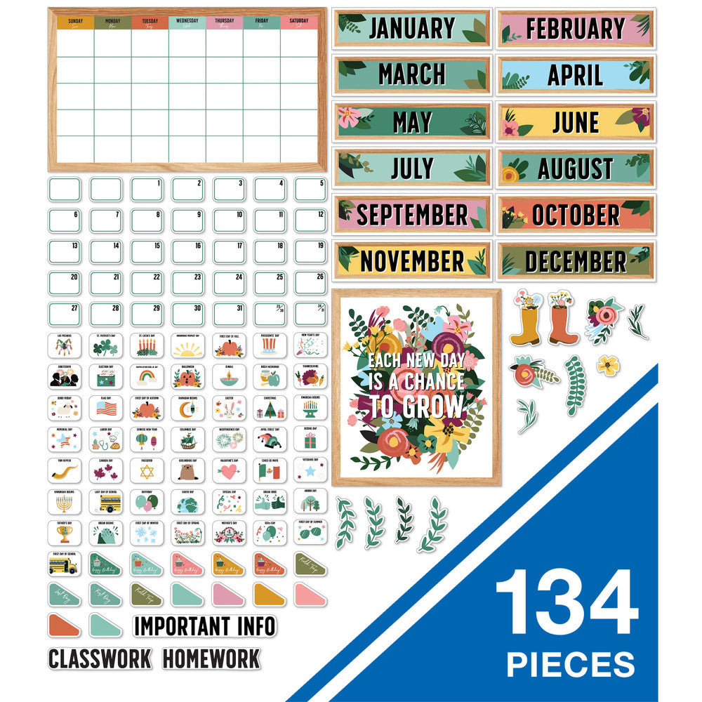 Grow Together Calendar Bulletin Board Set