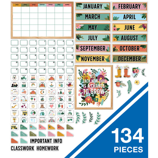 Grow Together Calendar Bulletin Board Set