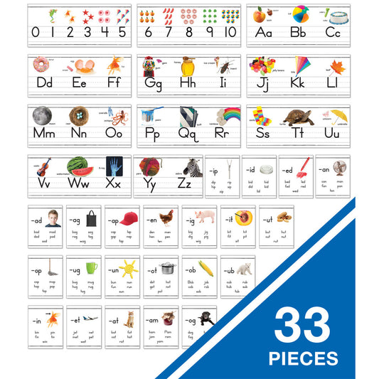 Photographic Alphabet Line: Manuscript Bulletin Board Set Grade PK-2