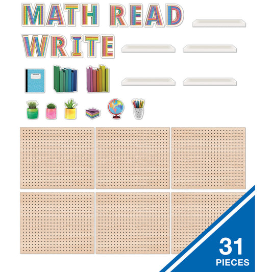 Happily Ever Elementary Subject Pegboards Bulletin Board Set