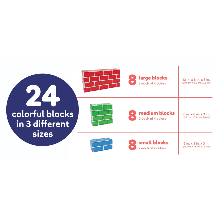 Easy-Stack Cardboard Blocks (24-Piece Set)