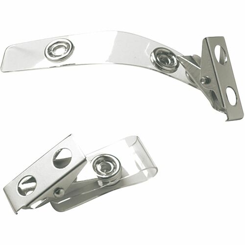 SICURIX ID Strap Clip Adapter - for Badge - Pre-punched - 25 / Pack - Clear - Vinyl