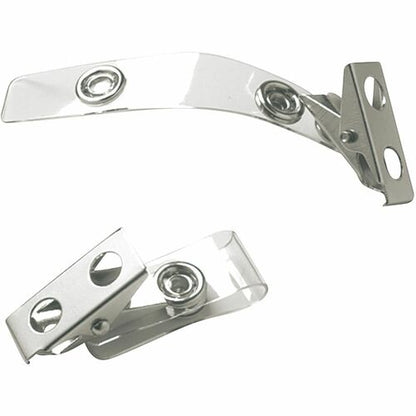 SICURIX ID Strap Clip Adapter - for Badge - Pre-punched - 25 / Pack - Clear - Vinyl