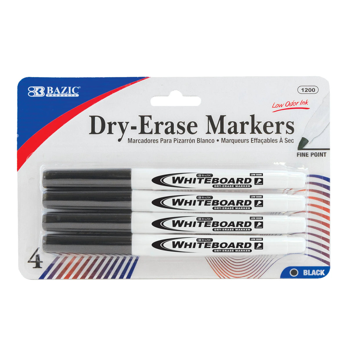 Fine Tip Dry Erase Markers - Black