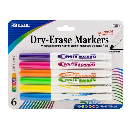 Fine Tip Dry Erase Markers - Bright Color