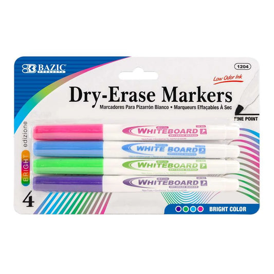 Fine Tip Dry Erase Markers - Bright Colors