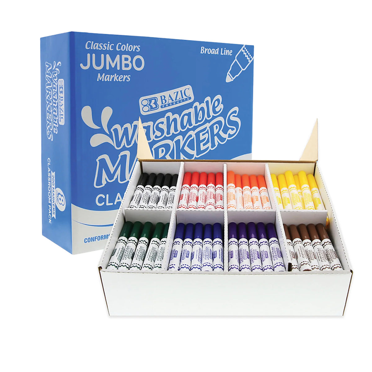 Washable Jumbo Markers - Classroom Pack
