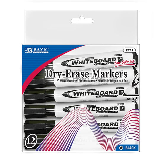 Chisel Tip Dry Erase Markers - Black