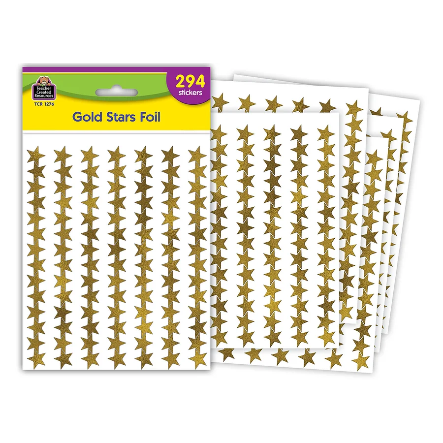 Gold Stars Foil Stickers