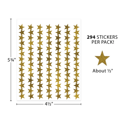 Gold Stars Foil Stickers