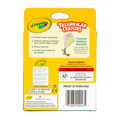 Crayola Anti-Roll Triangular Crayons, Assorted Colors, Set of 16