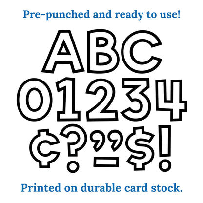 White with Black Trim Combo Pack Bulletin Board Letters