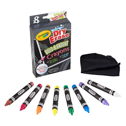 Crayola Washable Dry Erase Crayons, Assorted Bright Colors, Set of 8