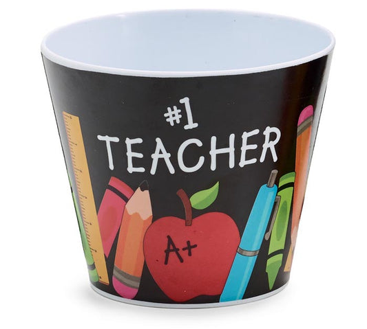 4" #1 TEACHER MELAMINE POT COVER