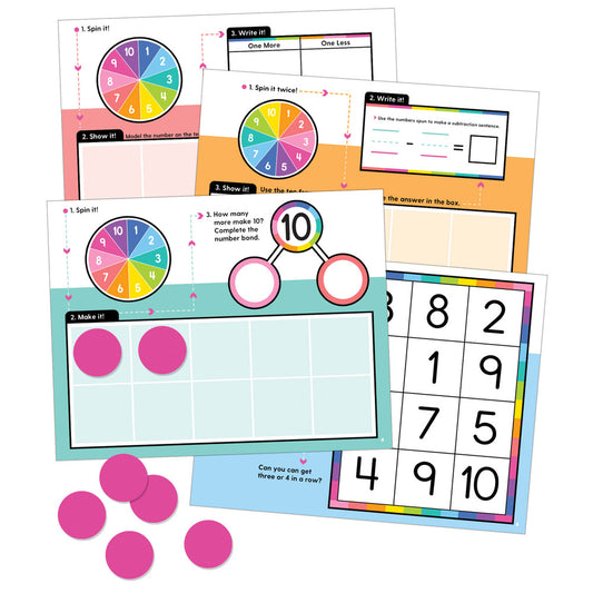 Edu-Clings Silicone Center: Ten Frames Math Manipulative Grade K-1