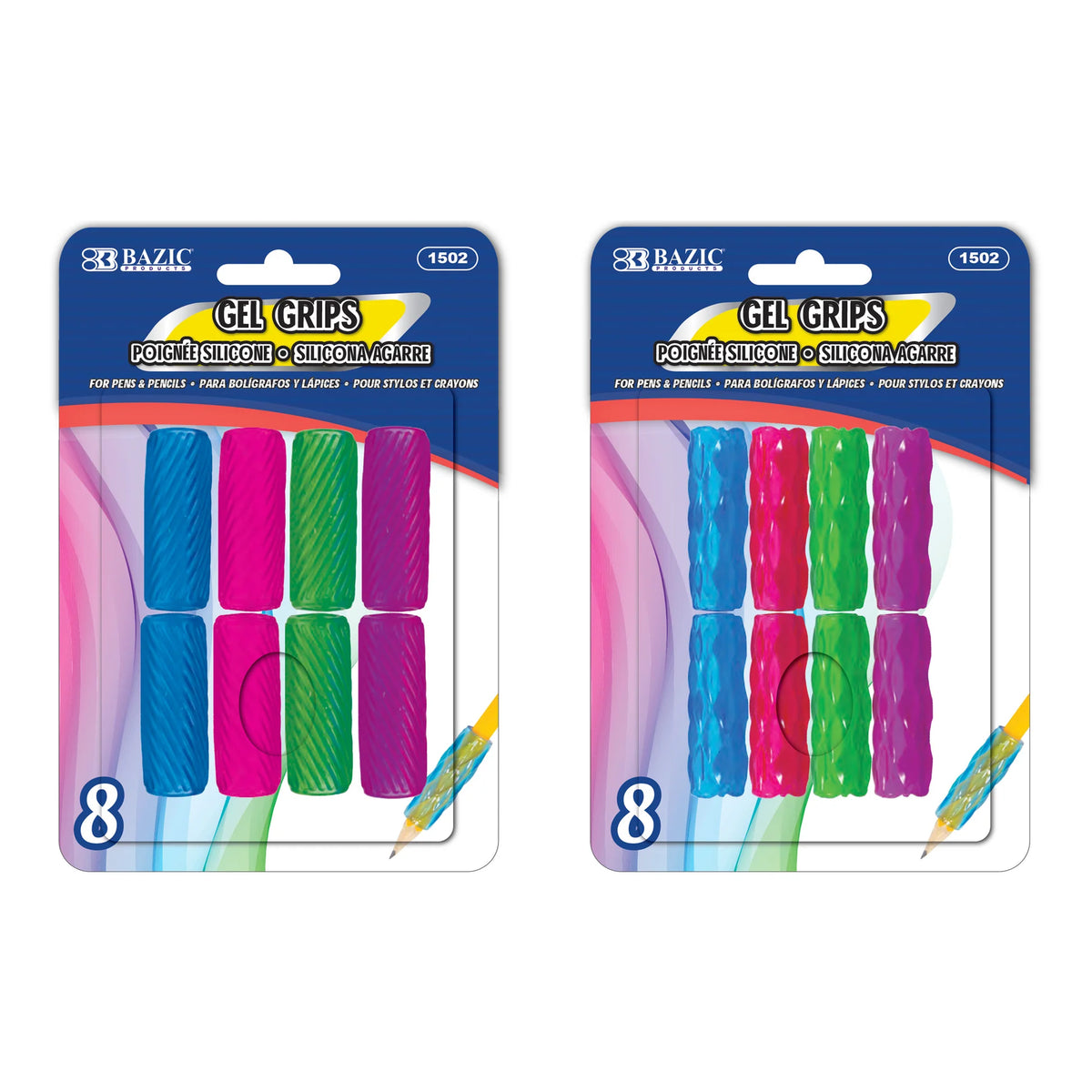 Gel Pencil & Pen Grips - Assorted - Each