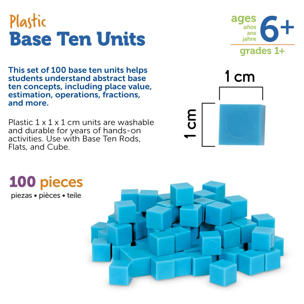 Plastic Base Ten Units, Set of 100