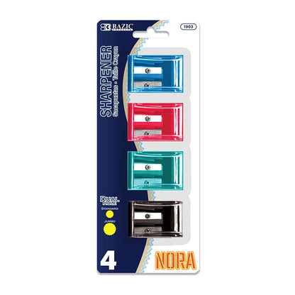 Dual Hole Pencil Sharpener with Receptacle