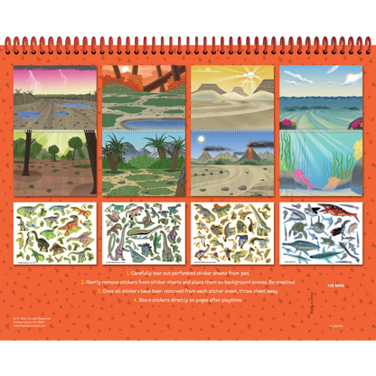 Dinosaurs and Prehistoric Animals Reusable Sticker Pad