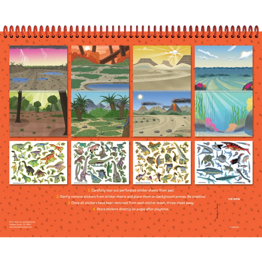 Dinosaurs and Prehistoric Animals Reusable Sticker Pad