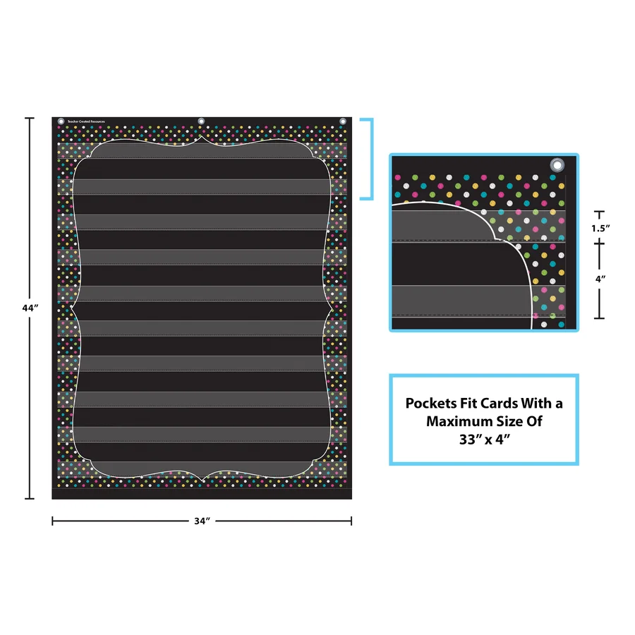Chalkboard Brights 10 Pocket Chart