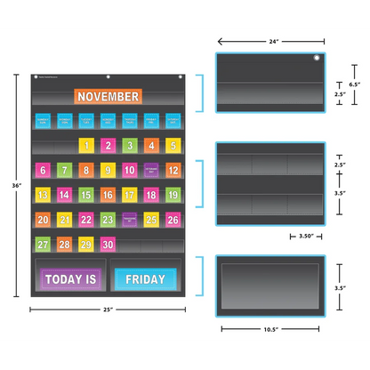 Black Calendar Pocket Chart