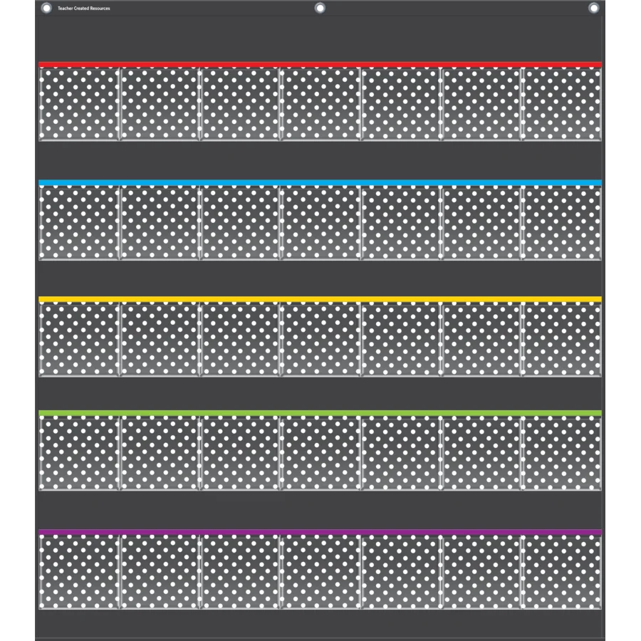 Black Polka Dots Storage Pocket Chart