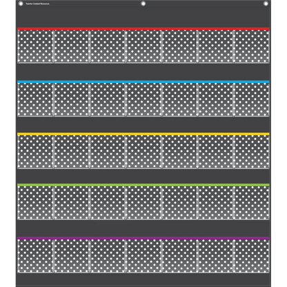 Black Polka Dots Storage Pocket Chart