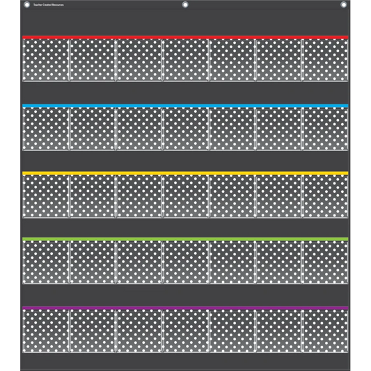 Black Polka Dots Storage Pocket Chart