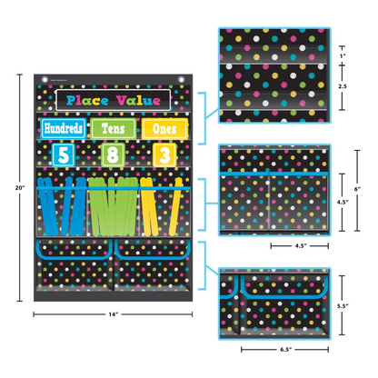 Chalkboard Brights Place Value Pocket Chart
