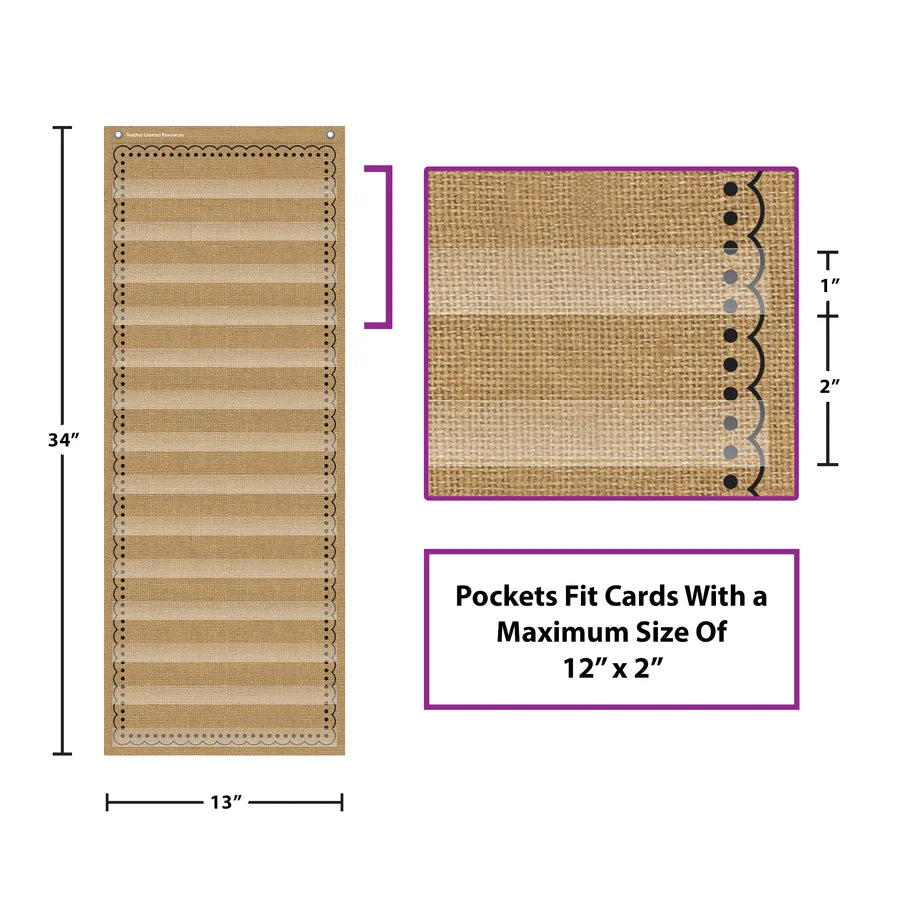 Burlap 14 Pocket Chart
