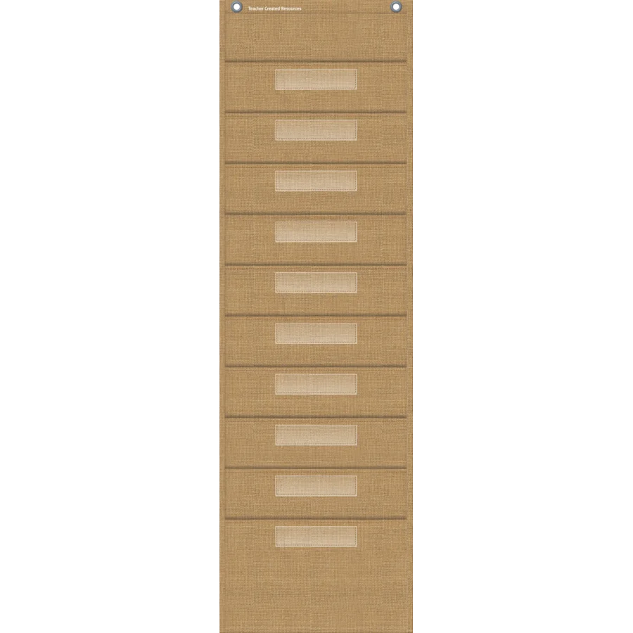 Burlap 10 Pocket File Storage Pocket Chart