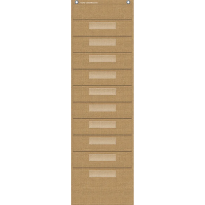Burlap 10 Pocket File Storage Pocket Chart