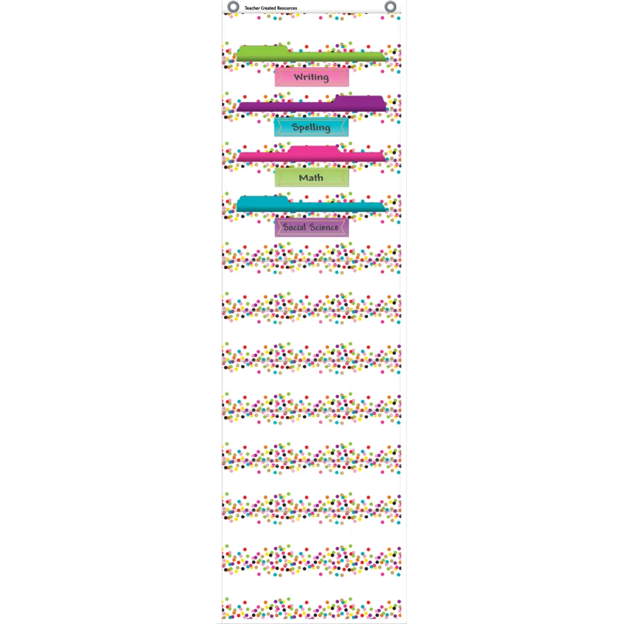Confetti 10 Pocket File Storage Pocket Chart