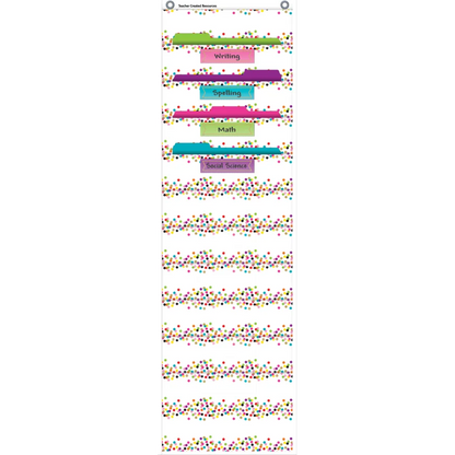 Confetti 10 Pocket File Storage Pocket Chart