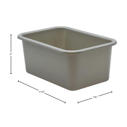 Small Plastic Storage Bin -  Gray