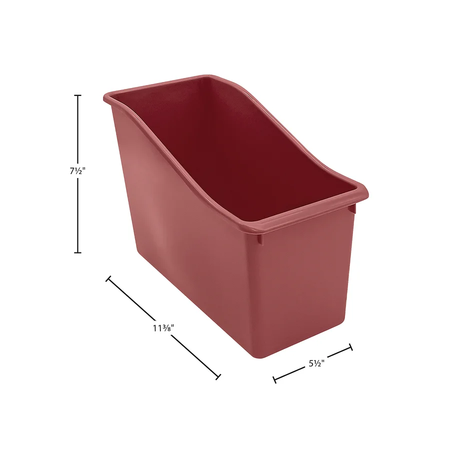 Plastic Book Bin - Deep Rose