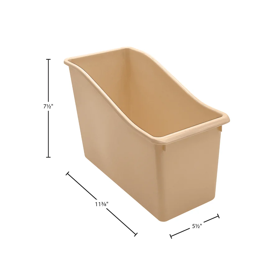 Plastic Book Bin - Light Brown