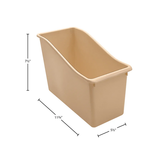Plastic Book Bin - Light Brown