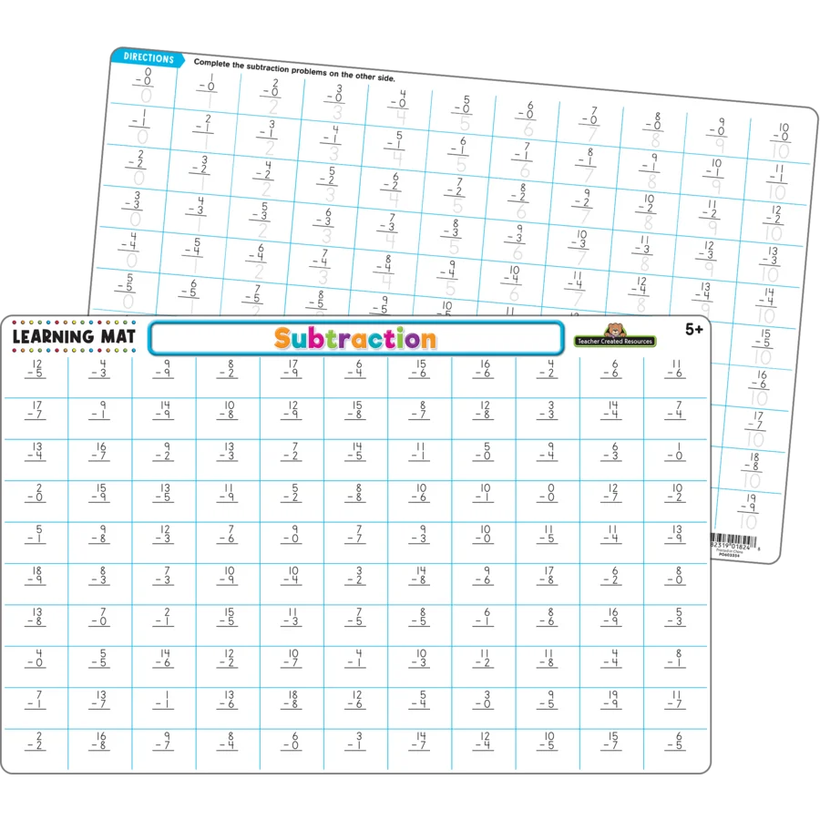 Subtraction Learning Mat