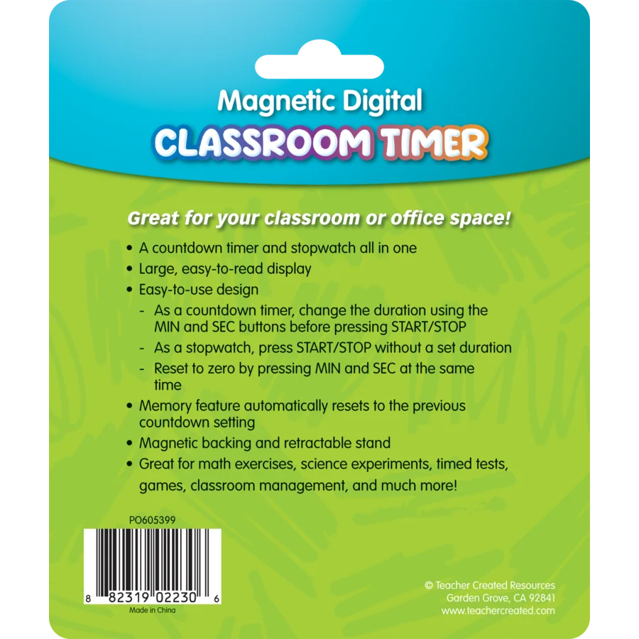 Black Magnetic Digital Classroom Timer