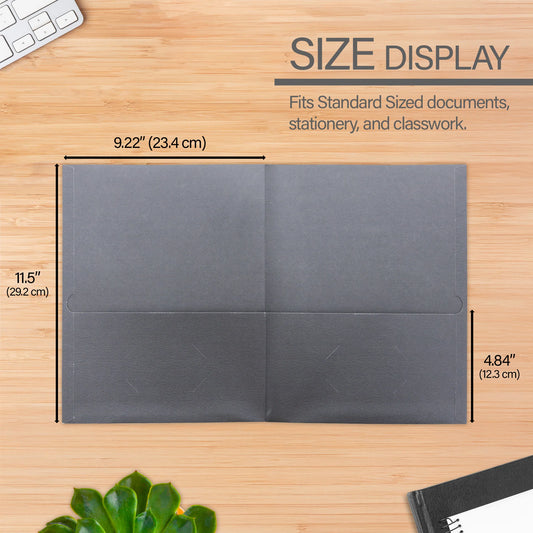 Premium Black Paper 2-Pocket Folder - 25 count