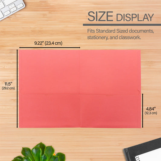 Premium Red Paper 2-Pocket Portfolios - 25 count